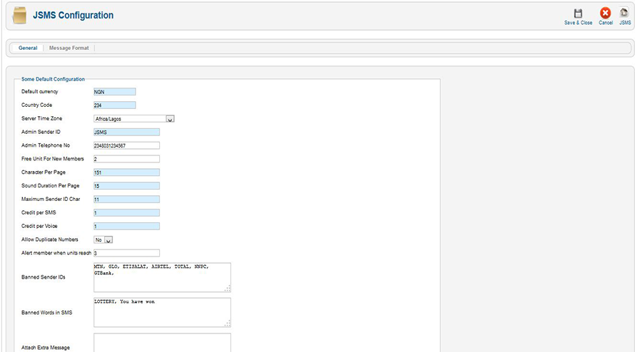 Joomla SMS and Voice Component